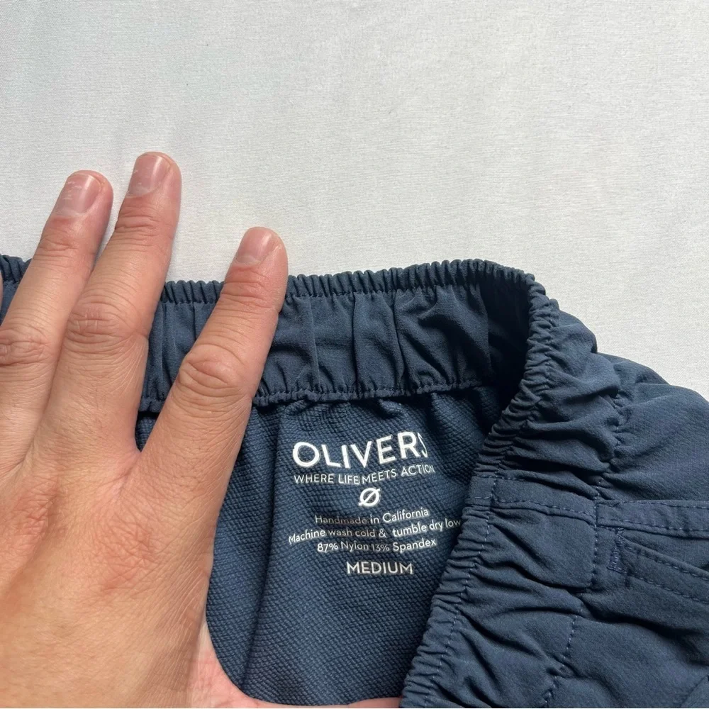 OLIVERS blue‎ mens nylon spandex blend athletic high rise shorts
